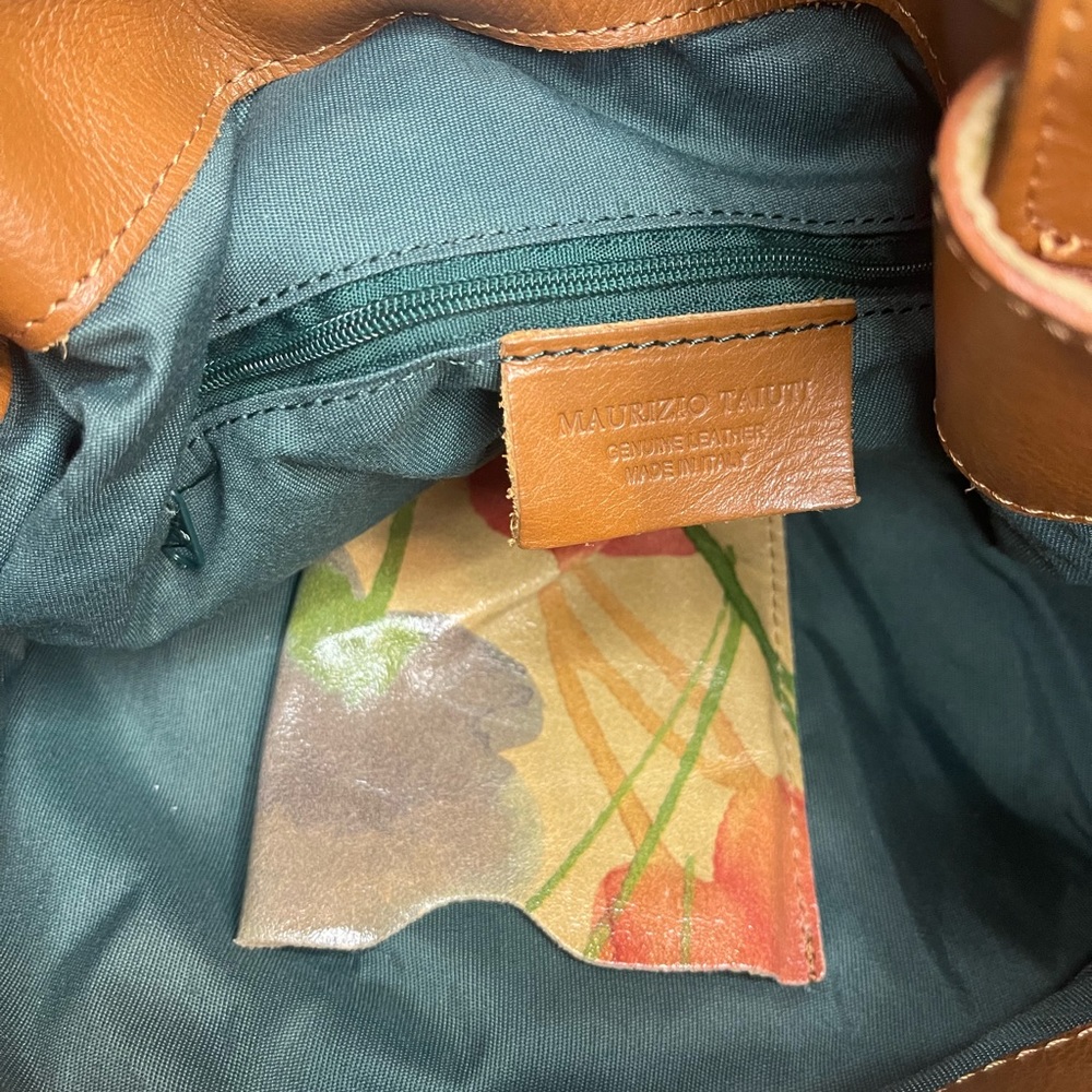 Maurizio Taituti Italian Floral Women's Leather Shoulder Bag - Picture 5 of 6